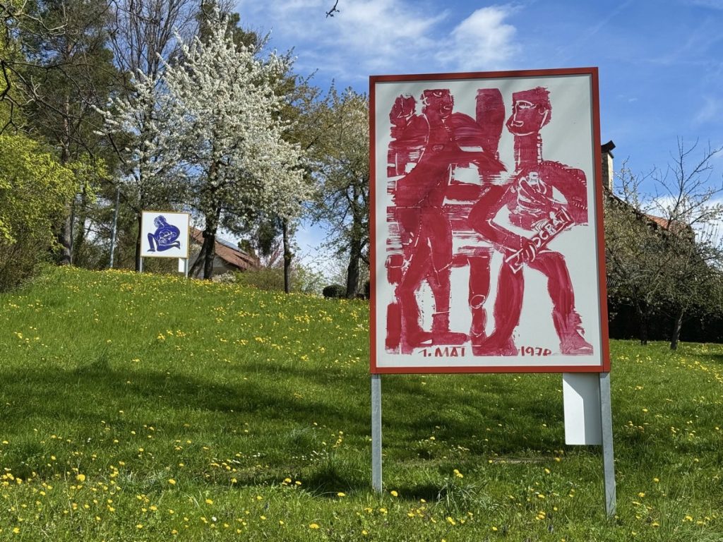 "1.Mai 1978 Recht auf Arbeit, Recht auf Kultur", Kunstweg HAP Grieshaber in Eningen unter Achalm
